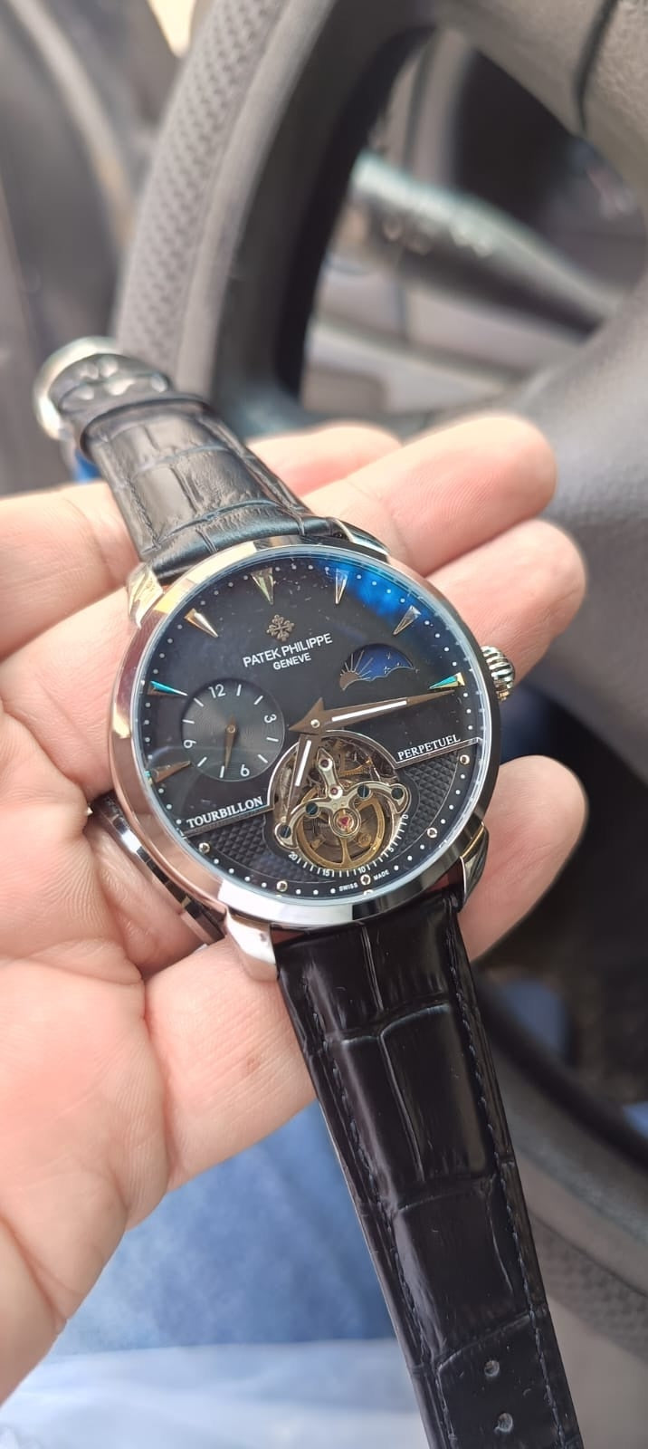 Patek Philippe-inspired tourbillon with moon phase