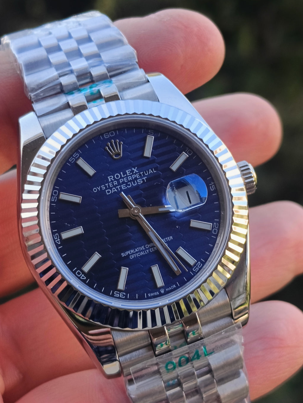 Rolex DateJust  Blue Motif Wave Dial